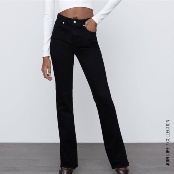 NWOT Zara High Rise Split Skinny Jeans - Picture 1 of 8